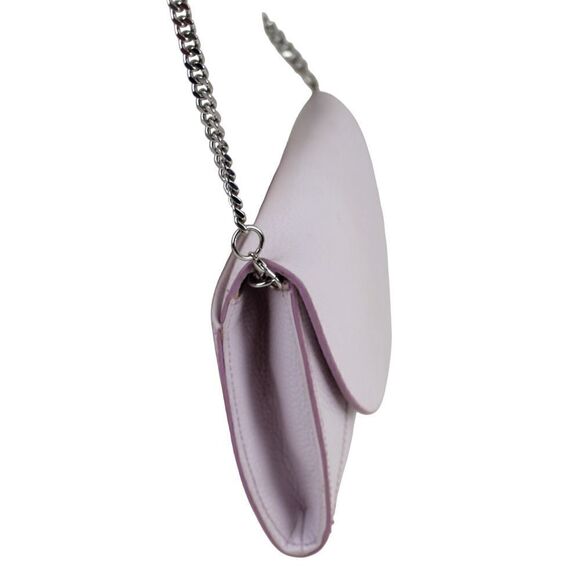 14th & Union PALE PINK GENUINE LEATHER FLAP CHAIN CROSSBODY SHOULDER BAG CLUTCH - Picture 5 of 16